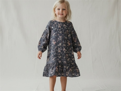 Wheat dress Bambi greyblue flower
